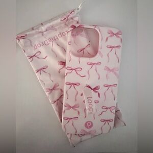 Loopy Pink Bow Phone Case with Pouch